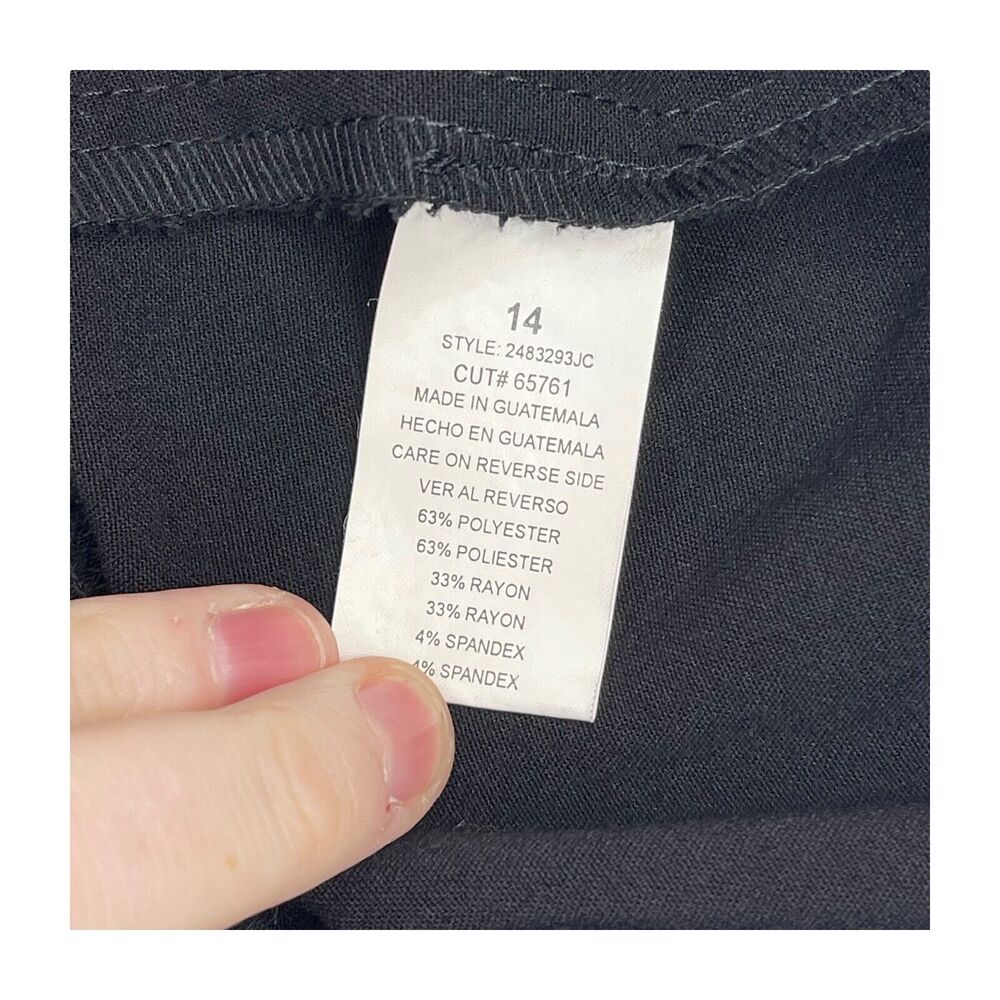 Briggs New York A-Line Skirt Women's 14 Black Stretch Back Zip Modern Minimalist - Picture 6 of 6